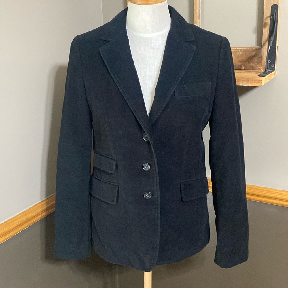 Banana Republic black velour blazer jacket size 6